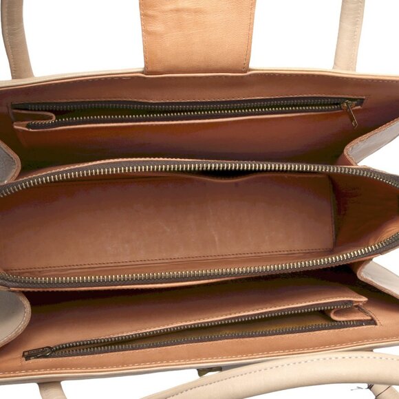 Vintage Mexican Tan Tooled Leather Handbag Purse Mayan Art Bull Retro Top Handle - Picture 8 of 16